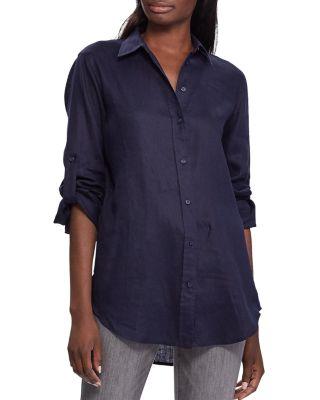Linen Long Sleeve Collared Button Down Shirt by RALPH LAUREN