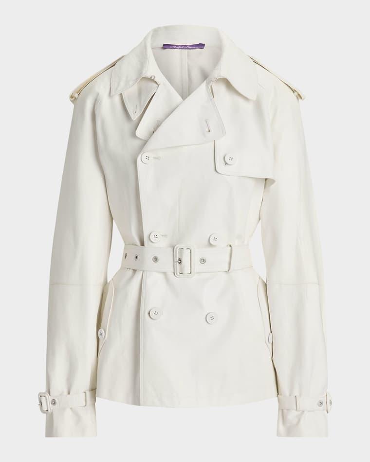 Maiven Lambskin Cropped Trench Coat by RALPH LAUREN