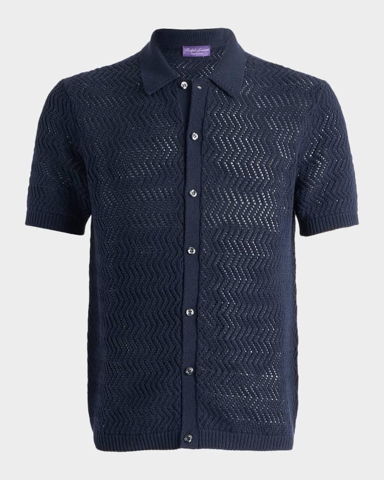 Men's Cotton Textured Knit Short-Sleeve Shirt by RALPH LAUREN
