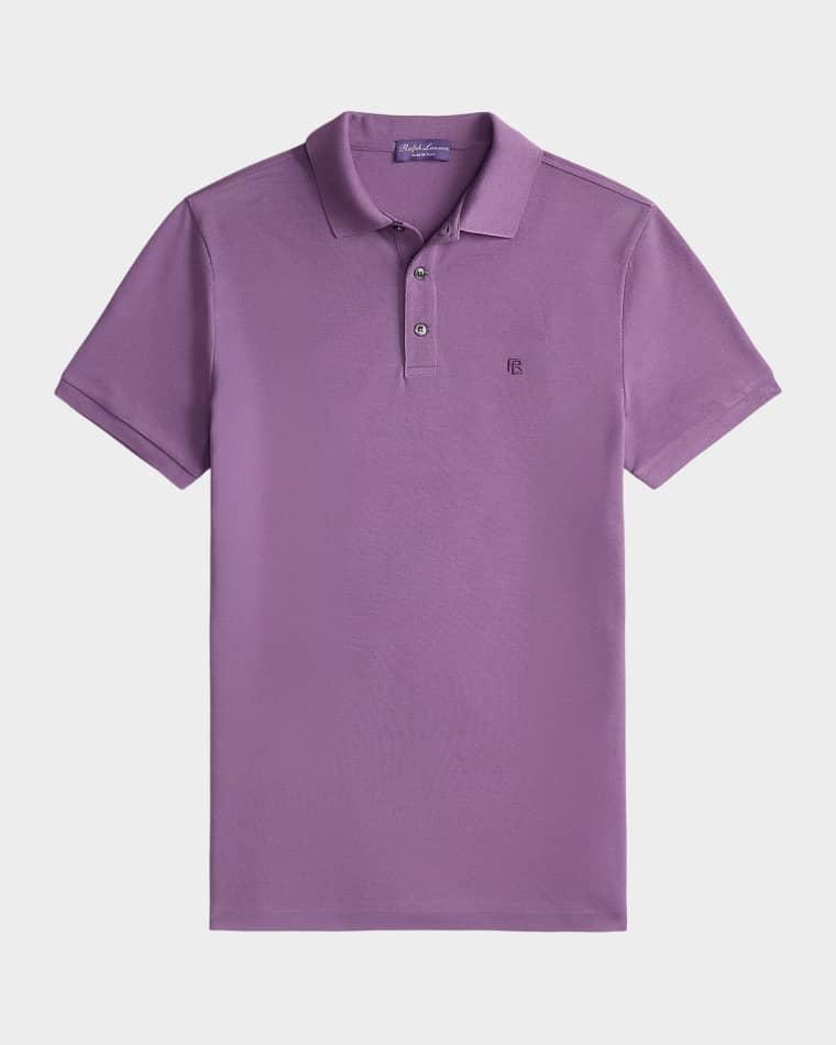 Men's Double-Mercerized Pique Monogram Polo Shirt by RALPH LAUREN