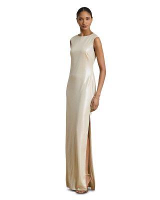 Metallic Jersey Boatneck Gown by RALPH LAUREN