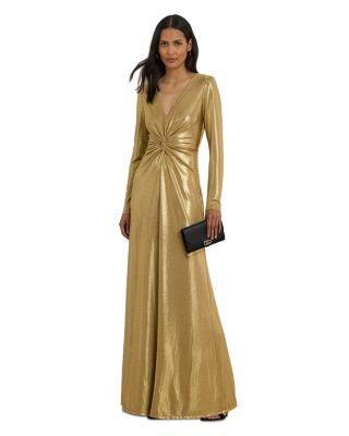 Metallic Jersey Twist Front Gown by RALPH LAUREN