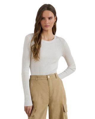 Mini Cable Crewneck Sweater by RALPH LAUREN
