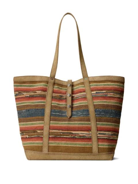 Murphy striped studded-detail tote bag by RALPH LAUREN