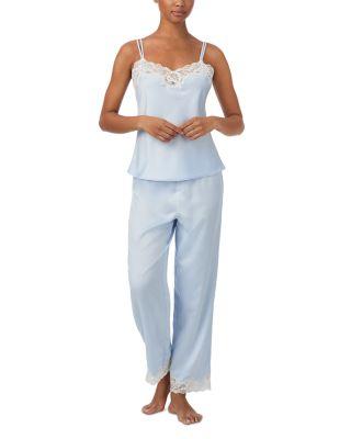 New Signature Satin Lace Cami Top & Ankle Pant Pajama Set by RALPH LAUREN