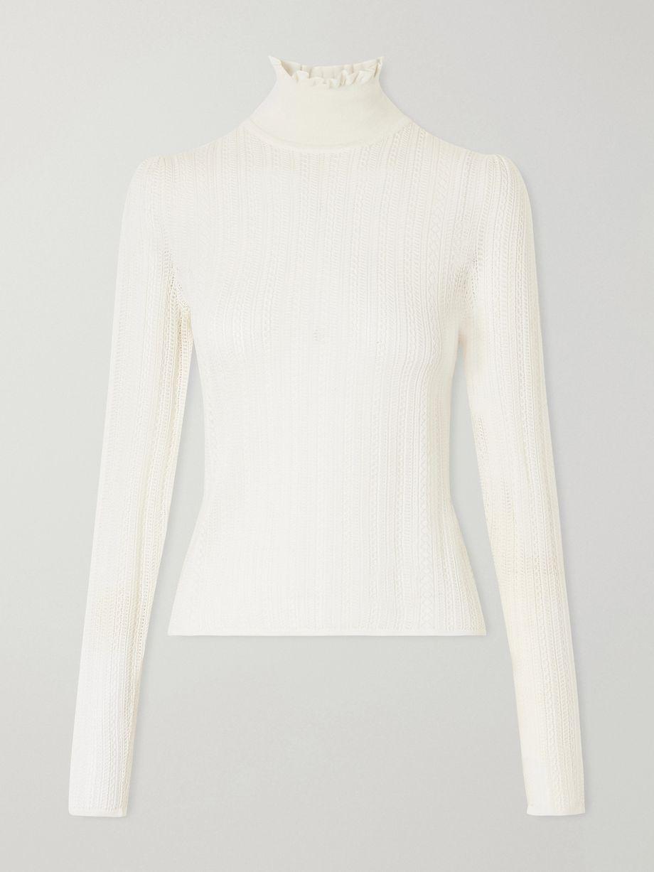 Open-knit silk and cashmere-blend turtleneck sweater by RALPH LAUREN