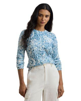 Paisley Cable Knit Sweater by RALPH LAUREN