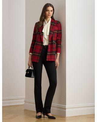 Plaid Double Breasted Wool Blend Blazer by RALPH LAUREN