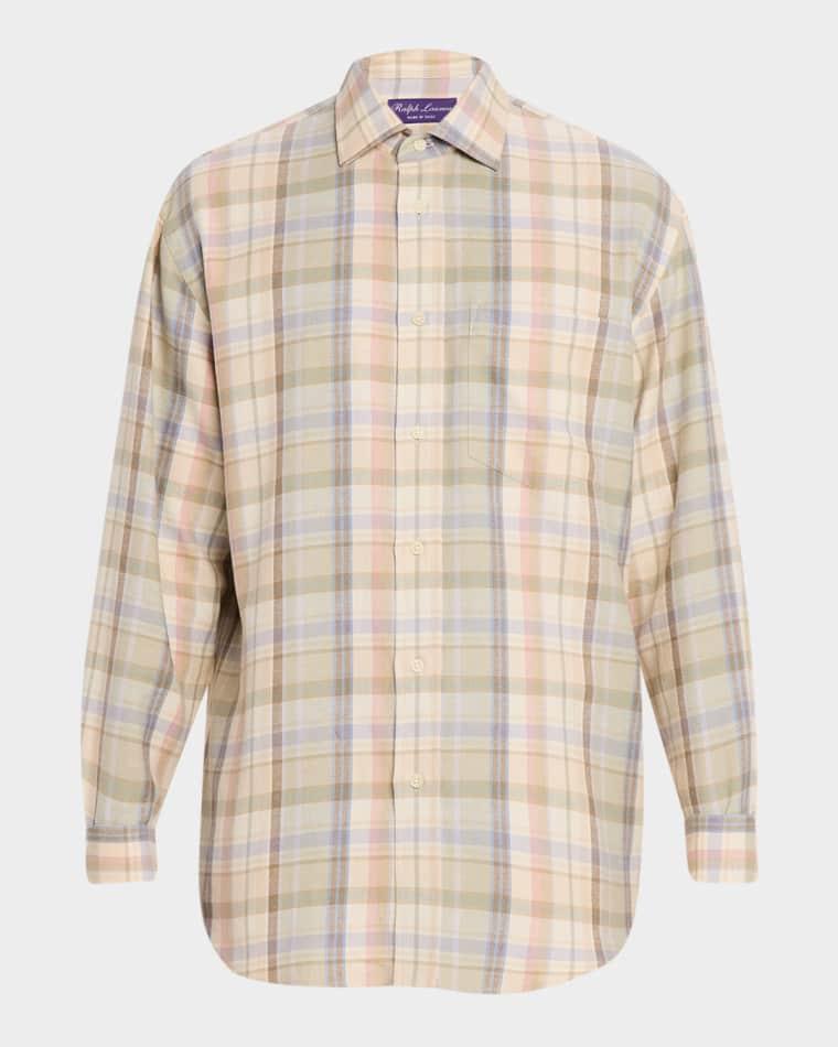 Plaid Hemp-Cotton Shirt by RALPH LAUREN