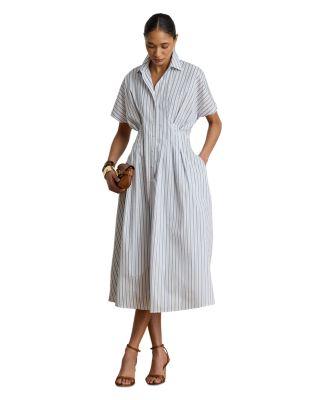 Pleated Broadcloth Shirt Dress by RALPH LAUREN