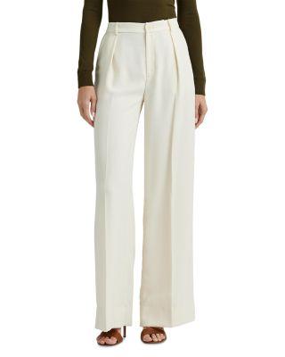 Pleated High Rise Wide Leg Pants by RALPH LAUREN
