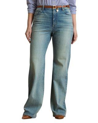 Plus High Rise Wide Leg Jeans by RALPH LAUREN