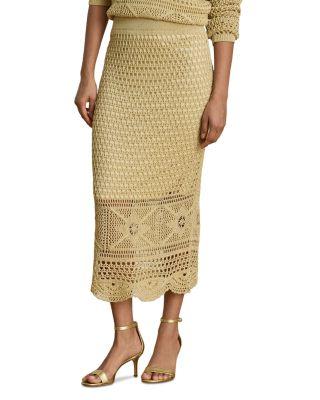 Pointelle Knit Midi Skirt by RALPH LAUREN