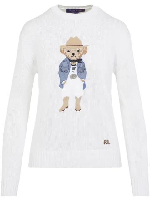 Polo Bear-appliqué jumper by RALPH LAUREN