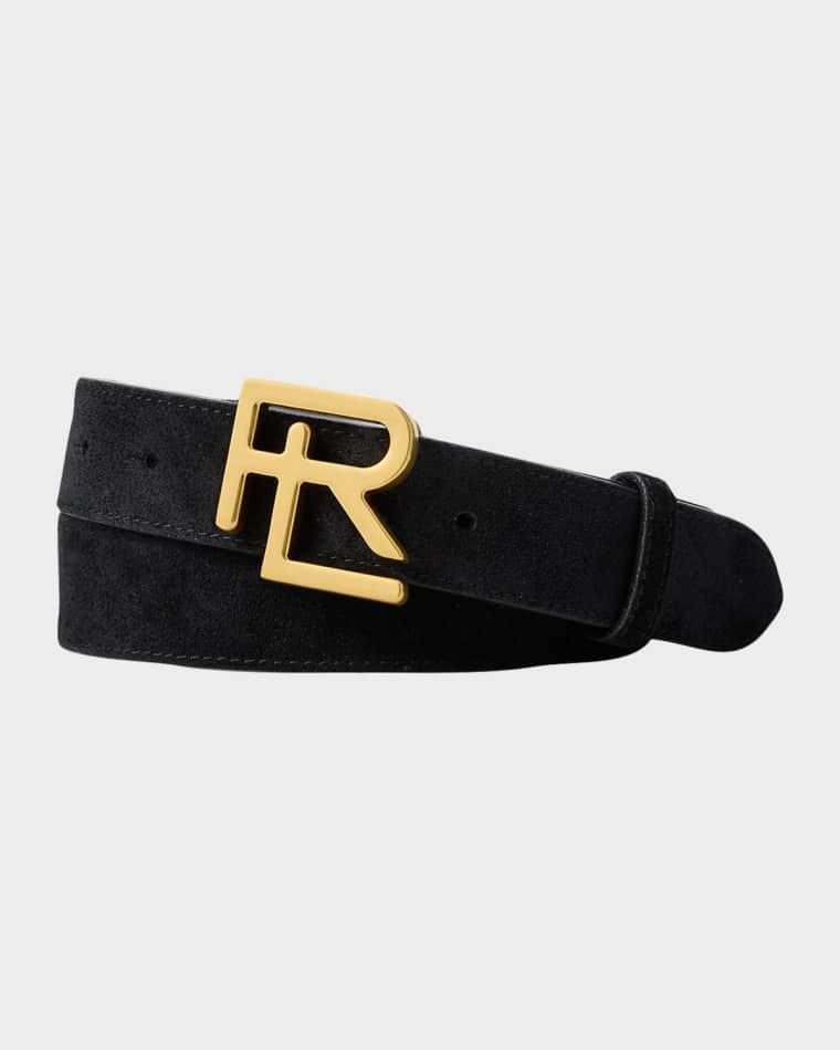 RL-Buckle Calf-Suede Belt by RALPH LAUREN