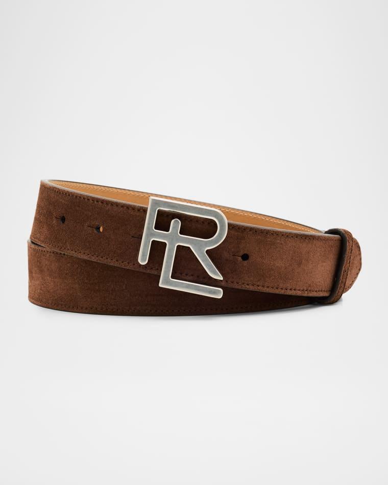 RL-Buckle Calf-Suede Belt by RALPH LAUREN