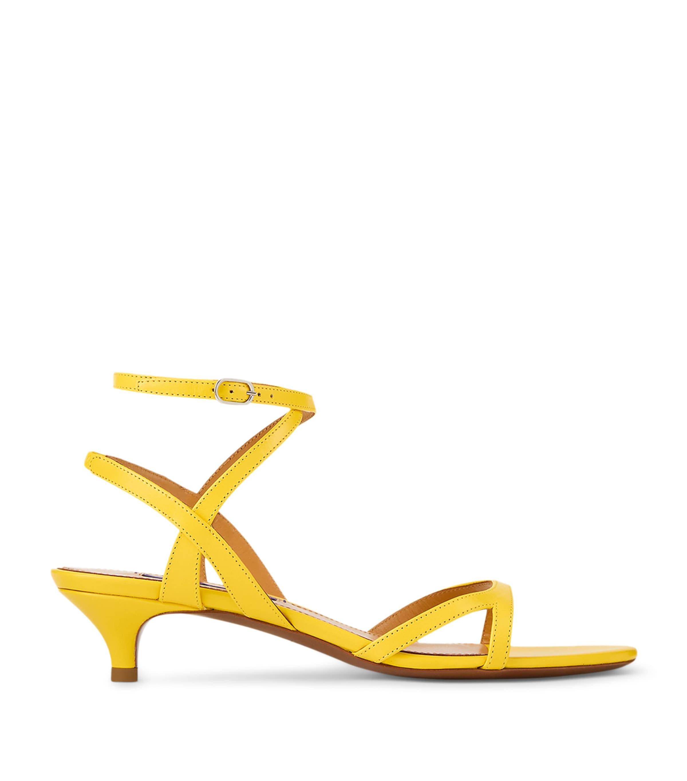 Ralph Lauren Collection Calfskin Clarke Heeled Sandals 35 by RALPH LAUREN