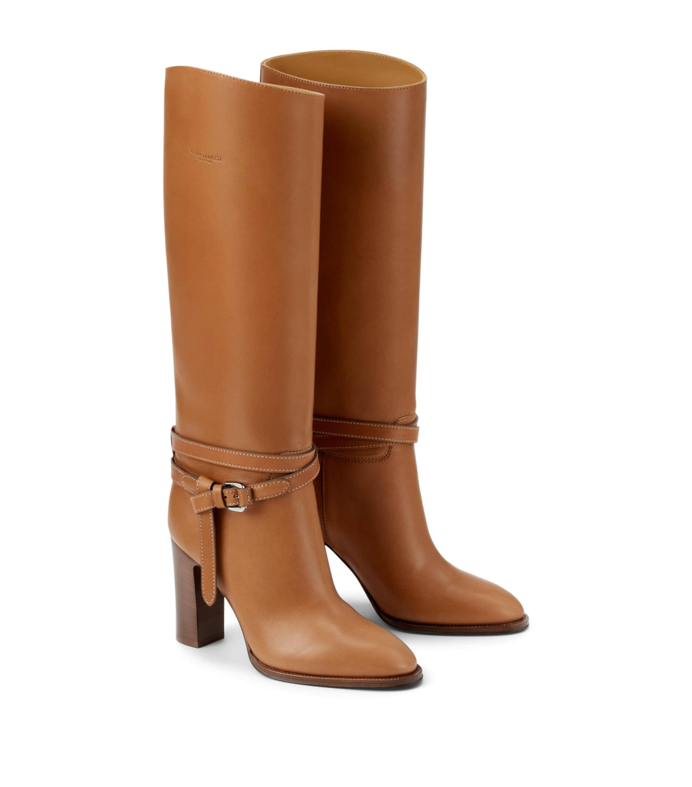 Ralph Lauren Collection Leather Donnely Knee-High Boots 90 by RALPH LAUREN