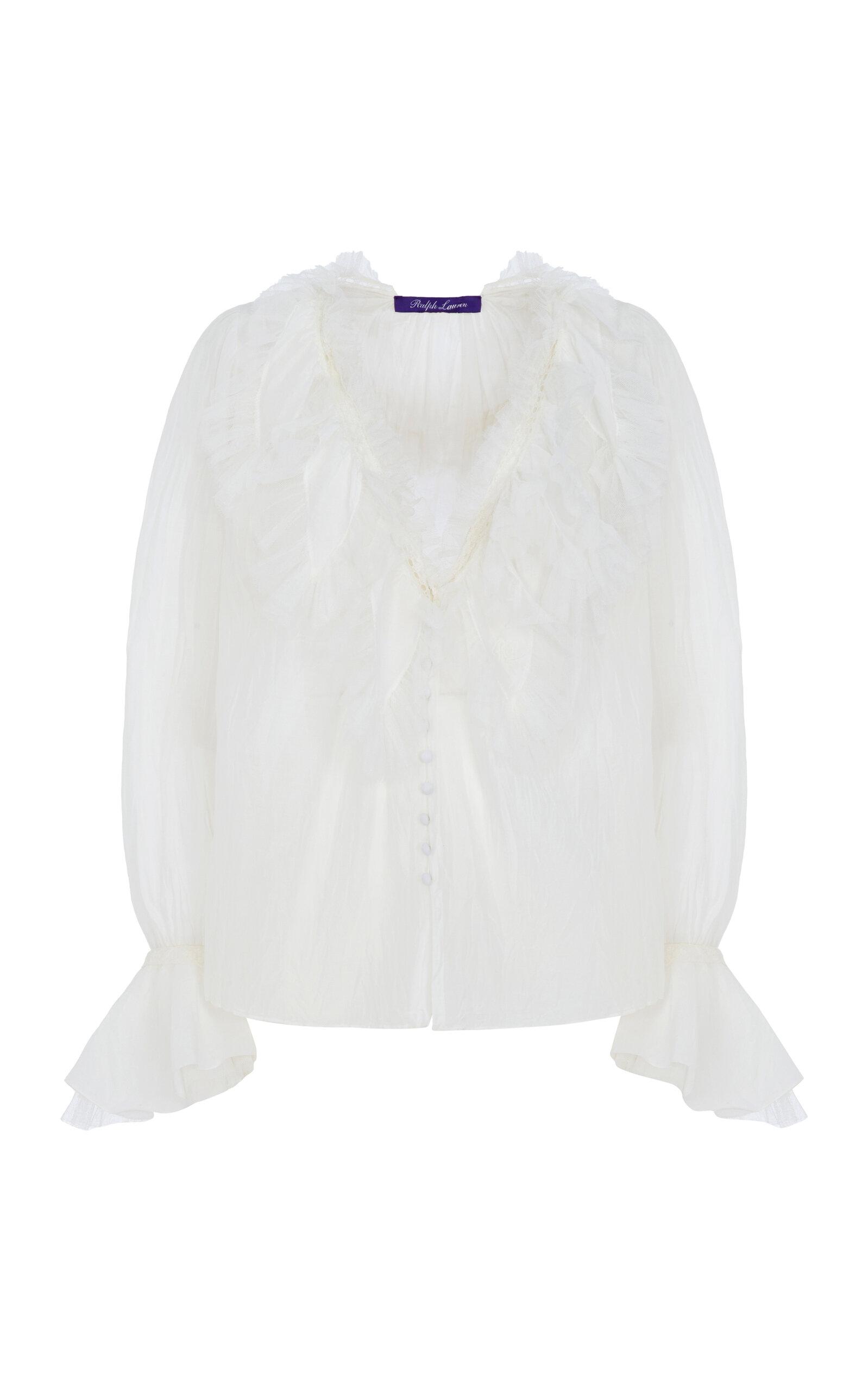 Ralph Lauren Kensley Ruffled Cotton-Silk Top - Moda Operandi by RALPH LAUREN