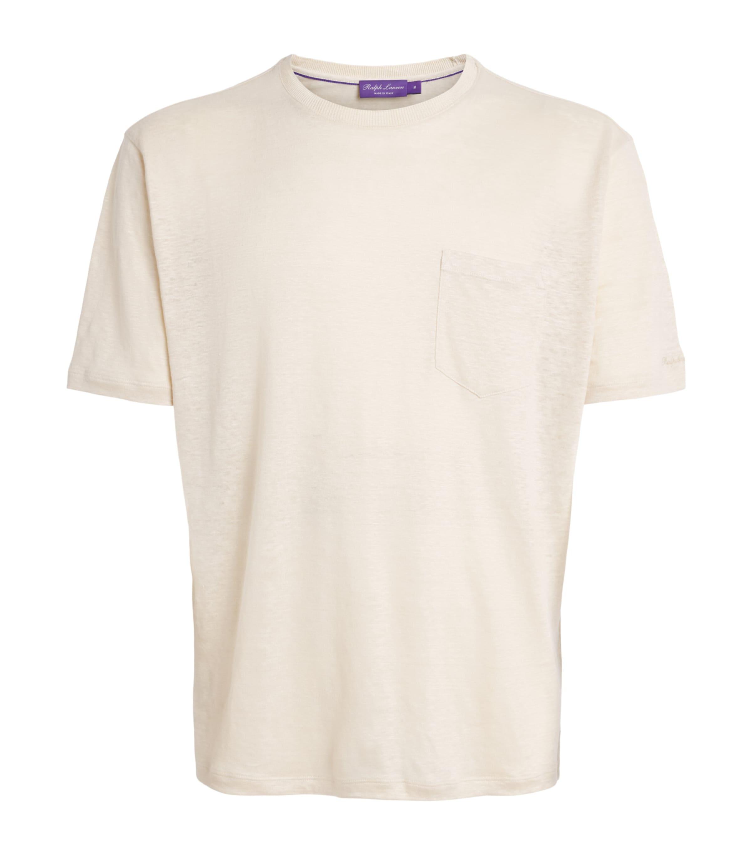 Ralph Lauren Purple Label Linen Pocket T-Shirt by RALPH LAUREN