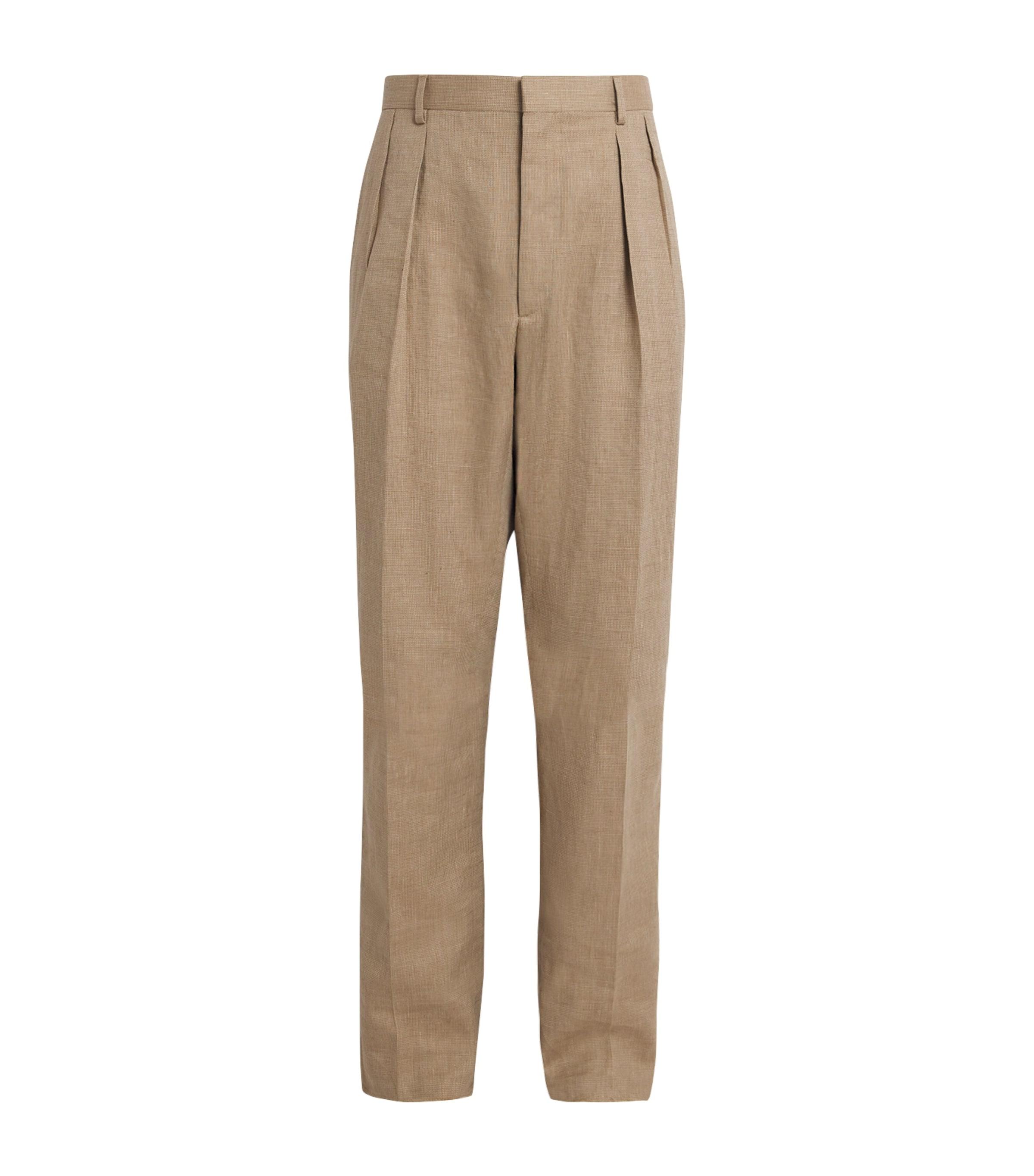 Ralph Lauren Purple Label Linen-Silk-Cotton Tailored Trousers by RALPH LAUREN