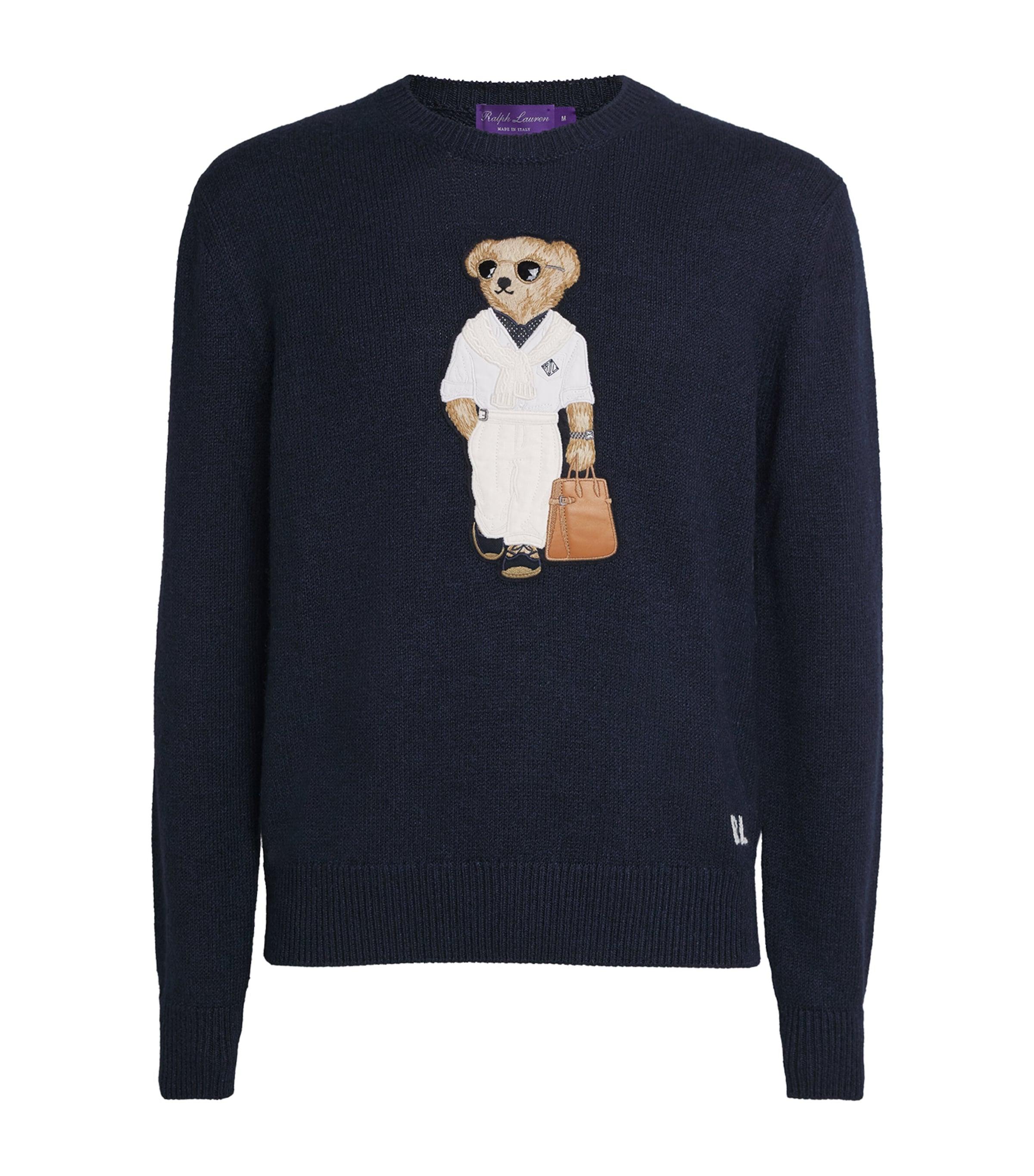 Ralph Lauren Purple Label Silk-Linen Polo Bear Sweater by RALPH LAUREN