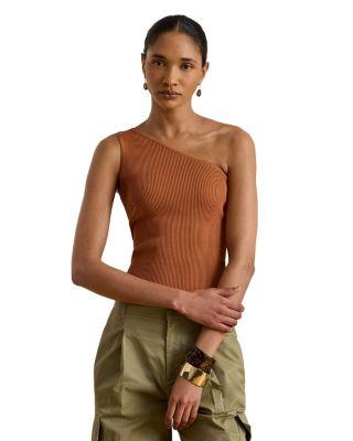 Rib Knit One Shoulder Sweater by RALPH LAUREN