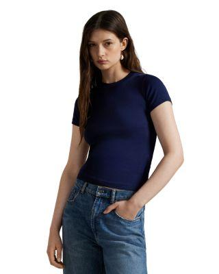Ribbed Cotton Tee by RALPH LAUREN