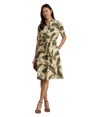 Rope Print Tie Front Linen Shirtdress by RALPH LAUREN