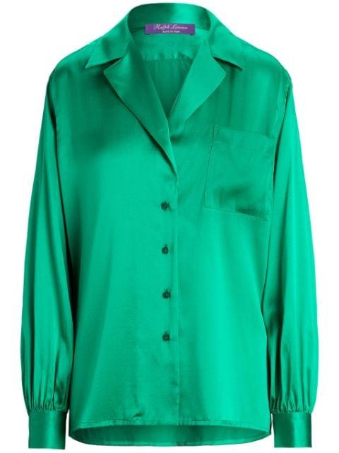 Roslin stretch-silk shirt by RALPH LAUREN