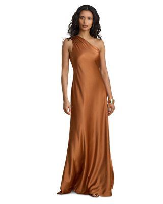 Satin Charmeuse One Shoulder Gown by RALPH LAUREN
