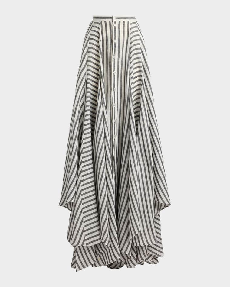 Shamus Striped Linen Maxi Skirt by RALPH LAUREN