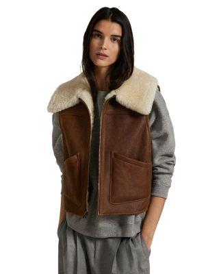 Shearling Full Zip Vest by RALPH LAUREN