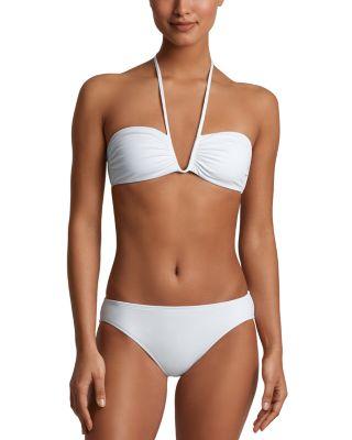 Shirred Bandeau Bikini Top & Solid Hipster Bikini Bottom by RALPH LAUREN