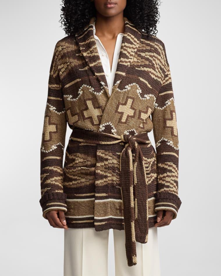 Silk-Linen Shawl-Collar Cardigan by RALPH LAUREN