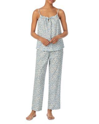 Sleeveless Fashion Lawn Tunnel Neck Ankle Pant Pajama Set by RALPH LAUREN