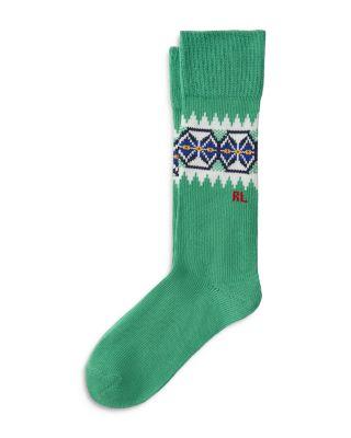 Slouchy Border Fairisle Socks by RALPH LAUREN