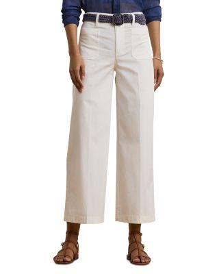 Stretch Chino Wide Leg Cropped Pants by RALPH LAUREN