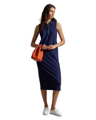Stretch Cotton Sleeveless Polo Dress by RALPH LAUREN