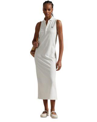 Stretch Cotton Sleeveless Polo Dress by RALPH LAUREN