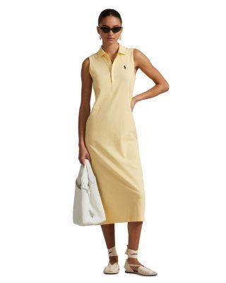 Stretch Cotton Sleeveless Polo Dress by RALPH LAUREN