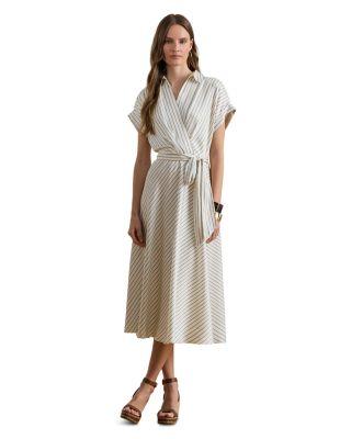 Striped Belted Twill Dress by RALPH LAUREN