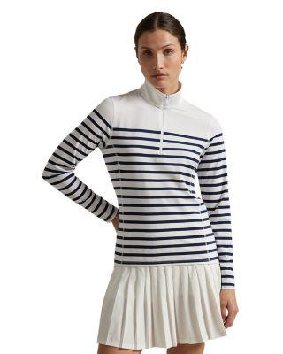 Striped Stretch Jersey Quarter-Zip by RALPH LAUREN
