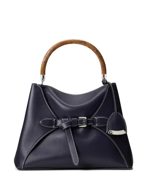 The Ralph wood-handle leather tote bag by RALPH LAUREN