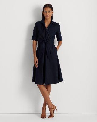 Tie Front Linen Shirt Dress by RALPH LAUREN