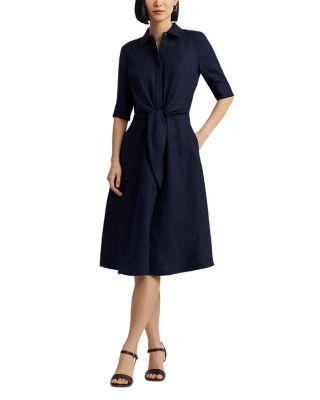 Tie Front Linen Shirt Dress - Petite by RALPH LAUREN