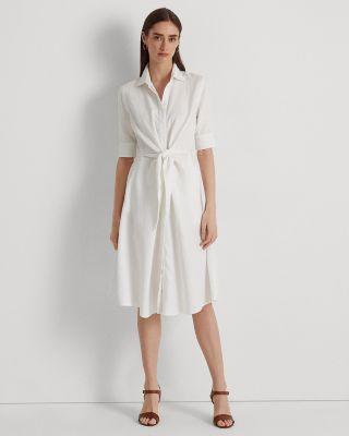 Tie Front Linen Shirt Dress by RALPH LAUREN