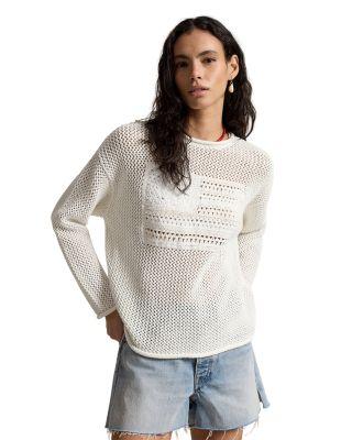 Tonal Flag Pointelle Sweater by RALPH LAUREN