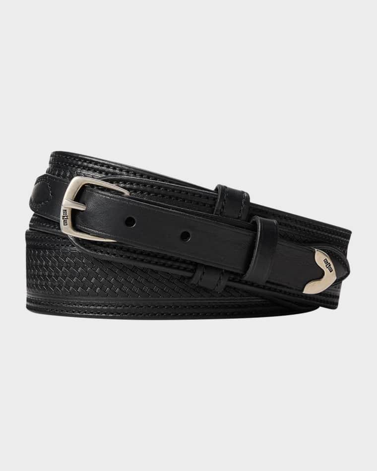 Topstitched Western Leather Belt by RALPH LAUREN