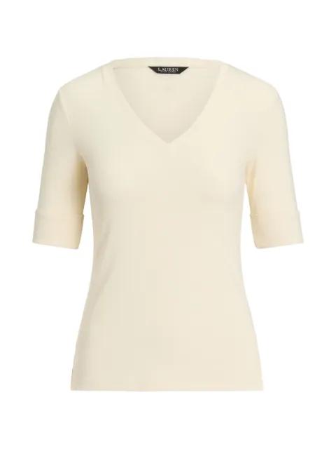 V-neck cuffed T-shirt by RALPH LAUREN